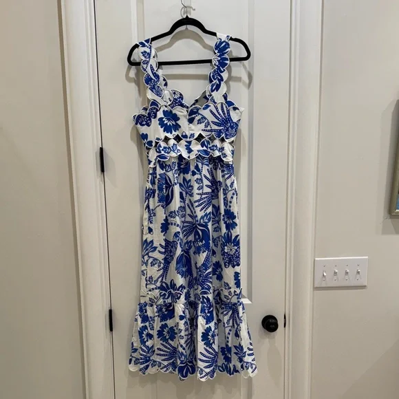 FARM Rio Blue Floral Midi Dress - Picture 3 of 3